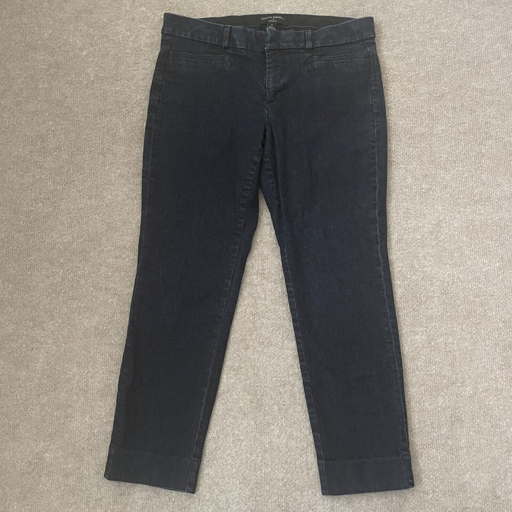 Banana Republic Crop Jeans Womens 6 Sloan Fit Skinny Dark Wash Stretch Denim